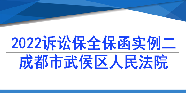 成都市武侯区人民法院-财产保全/2022诉讼保全保函实例分析二