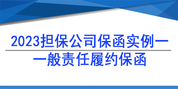 工程项目担保公司保函/2023担保公司保函案例一