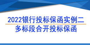 保函,多标段合开一张投标保函