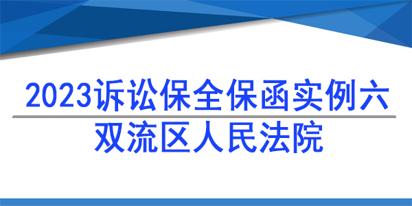 诉讼保全,财产保全,成都市双流区人民法院