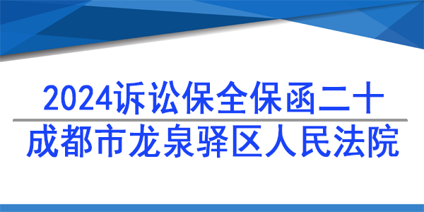成都市龙泉驿区人民法院,诉讼保全