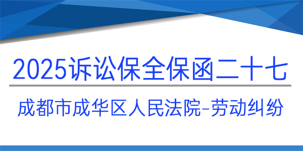 成都市成华区人民法院,诉讼保全,财产保全