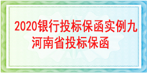 河南省投标保函,投标保函