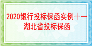 湖北省投标保函,投标保函