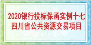 四川省公共资源交易中心项目,投标保函