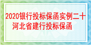 河北建行投标保函,投标保函
